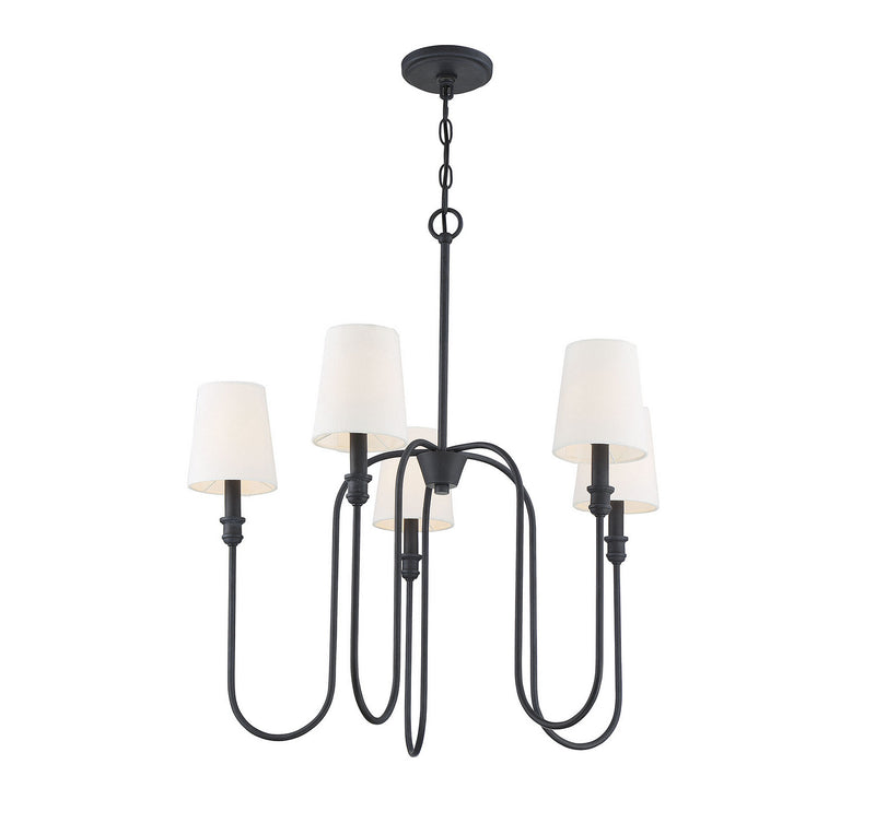 Meridian M10077AI Five Light Chandelier, Aged Iron
