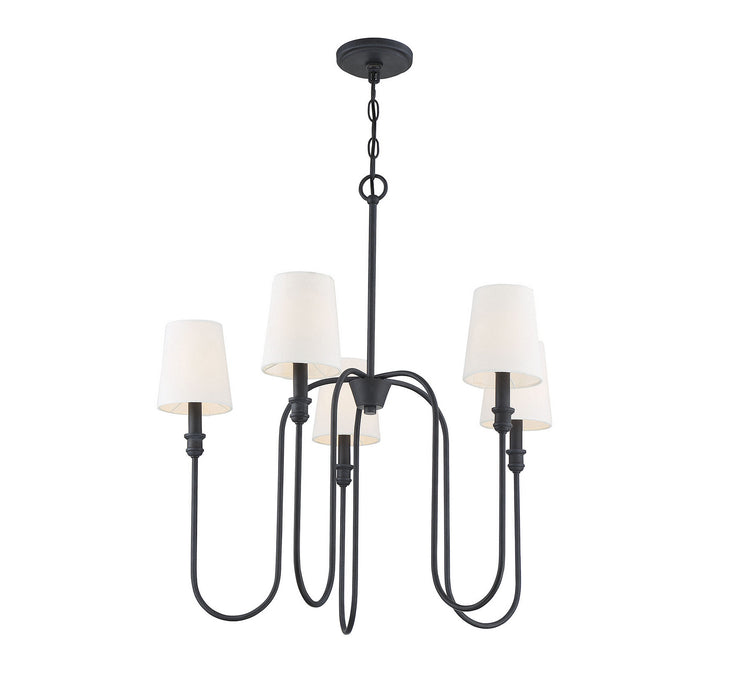 Meridian M10077AI Five Light Chandelier, Aged Iron