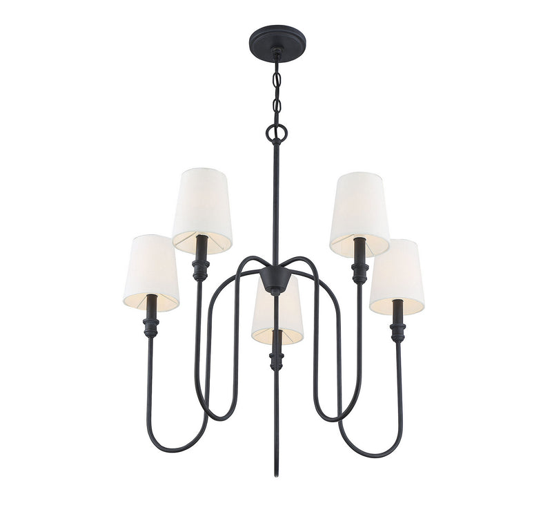 Meridian M10077AI Five Light Chandelier, Aged Iron
