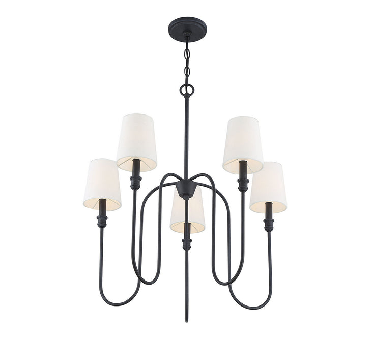Meridian M10077AI Five Light Chandelier, Aged Iron