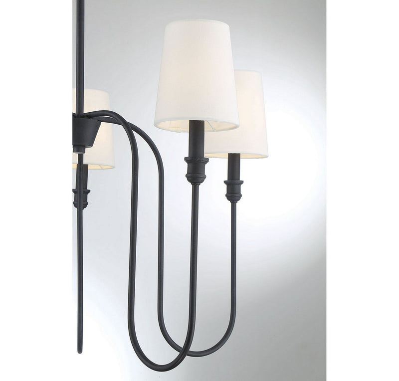 Meridian M10077AI Five Light Chandelier, Aged Iron