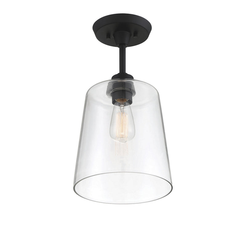 Meridian M60010MBK One Light Semi-Flush Mount, Matte Black