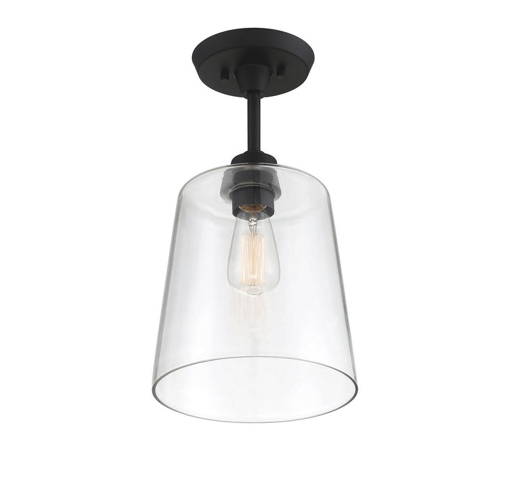 Meridian M60010MBK One Light Semi-Flush Mount, Matte Black