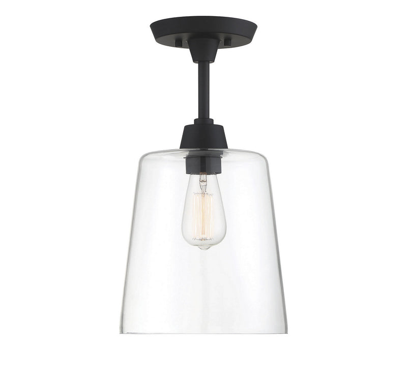 Meridian M60010MBK One Light Semi-Flush Mount, Matte Black