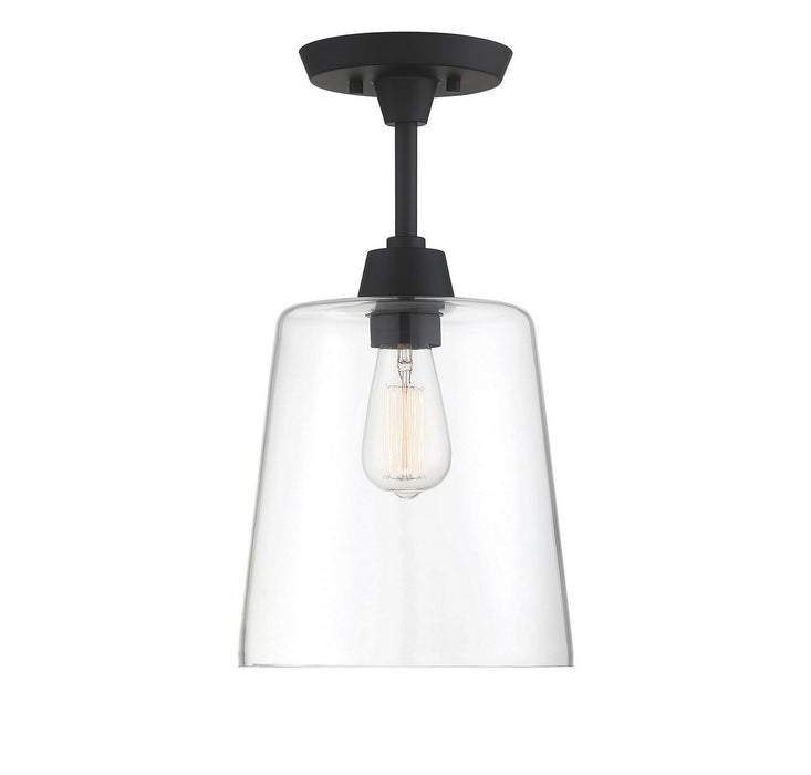 Meridian M60010MBK One Light Semi-Flush Mount, Matte Black