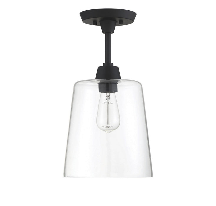 Meridian M60010MBK One Light Semi-Flush Mount, Matte Black