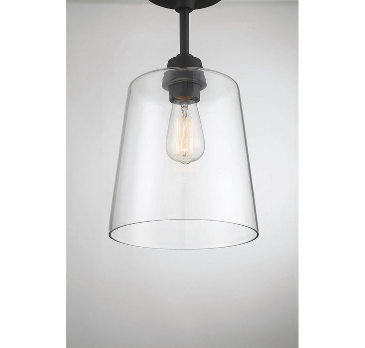 Meridian M60010MBK One Light Semi-Flush Mount, Matte Black
