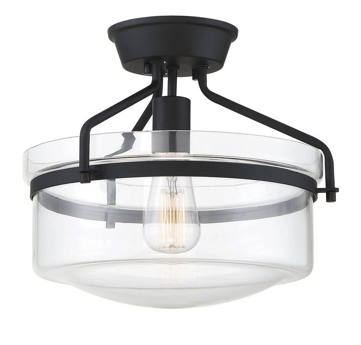 Meridian M60011MBK One Light Semi-Flush Mount, Matte Black