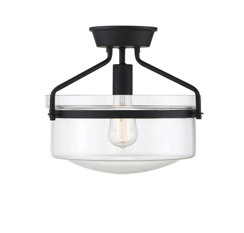 Meridian M60011MBK One Light Semi-Flush Mount, Matte Black