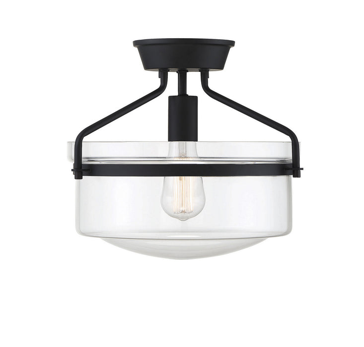 Meridian M60011MBK One Light Semi-Flush Mount, Matte Black