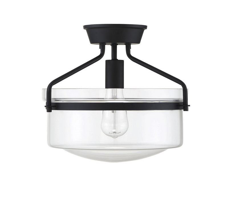 Meridian M60011MBK One Light Semi-Flush Mount, Matte Black