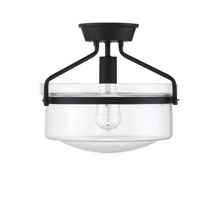 Meridian M60011MBK One Light Semi-Flush Mount, Matte Black