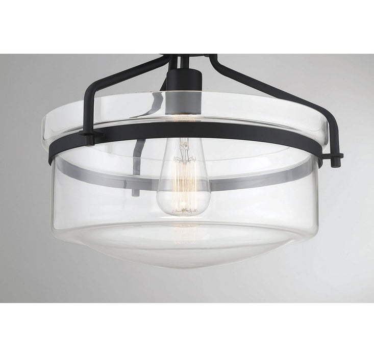 Meridian M60011MBK One Light Semi-Flush Mount, Matte Black