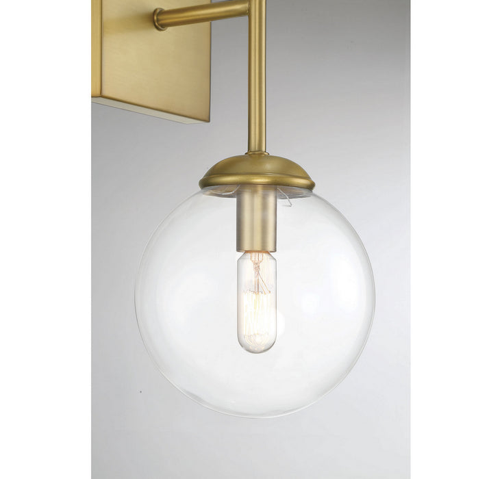 Meridian M90001NB Two Light Wall Sconce, Natural Brass