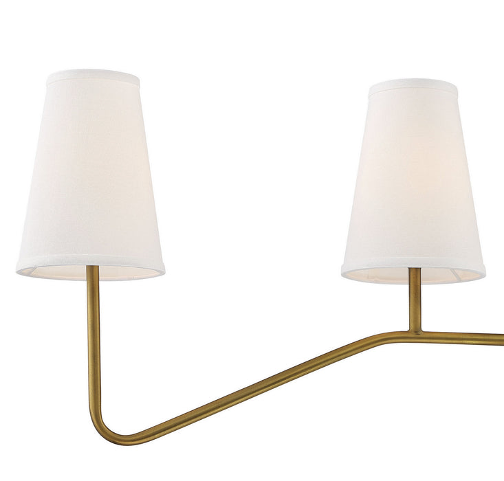 Meridian M10078NB Four Light Chandelier, Natural Brass