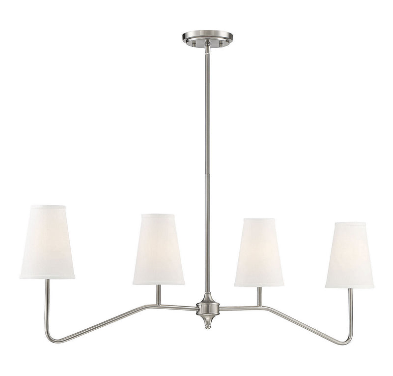 Meridian M10078BN Four Light Chandelier, Brushed Nickel