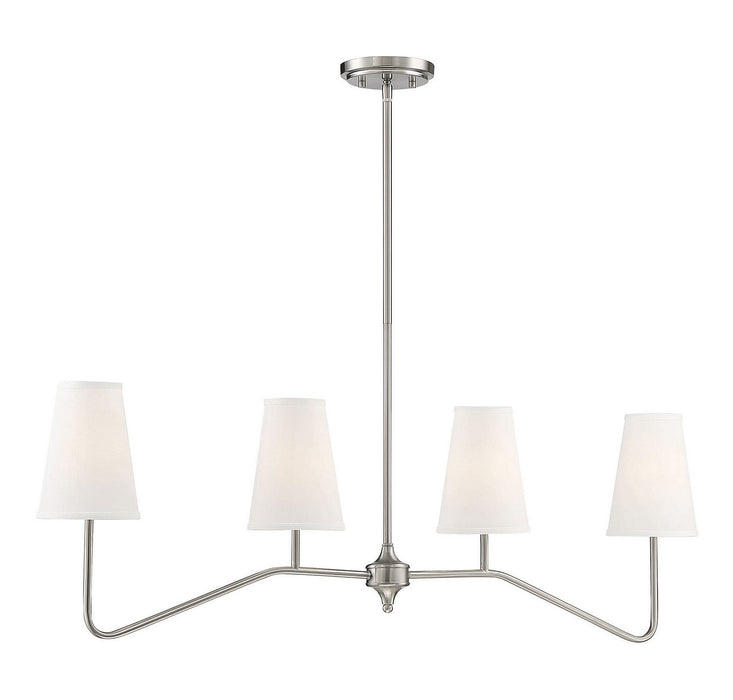 Meridian M10078BN Four Light Chandelier, Brushed Nickel