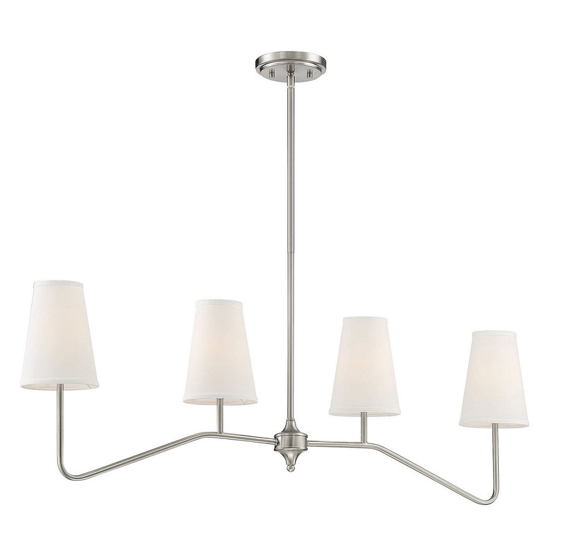 Meridian M10078BN Four Light Chandelier, Brushed Nickel