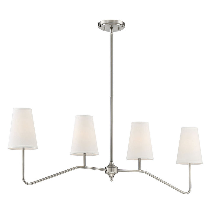 Meridian M10078BN Four Light Chandelier, Brushed Nickel