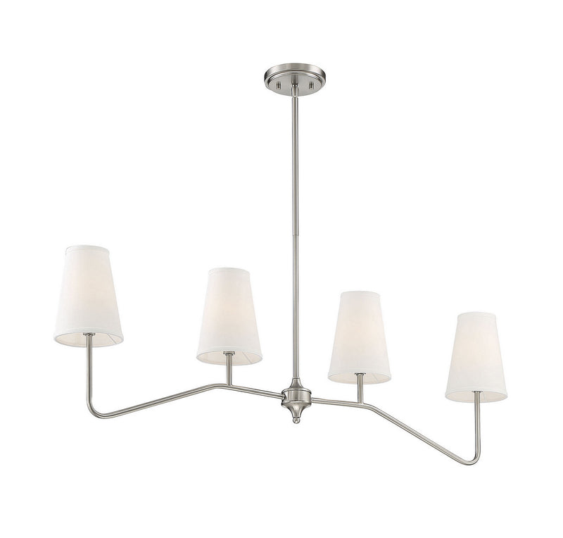 Meridian M10078BN Four Light Chandelier, Brushed Nickel