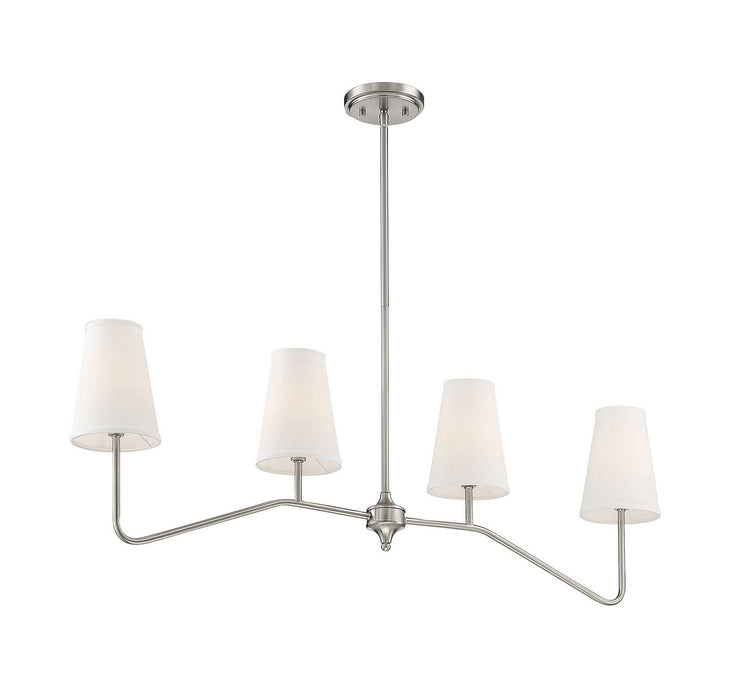 Meridian M10078BN Four Light Chandelier, Brushed Nickel