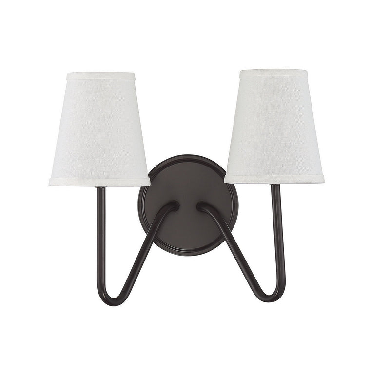 Meridian M90055ORB Two Light Wall Sconce, Oil Rubbed Bronze