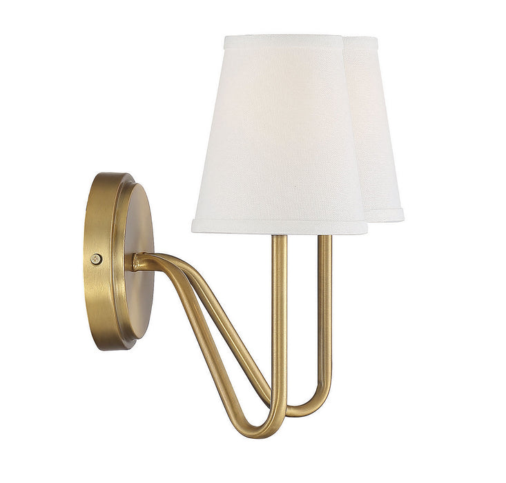 Meridian M90055NB Two Light Wall Sconce, Natural Brass
