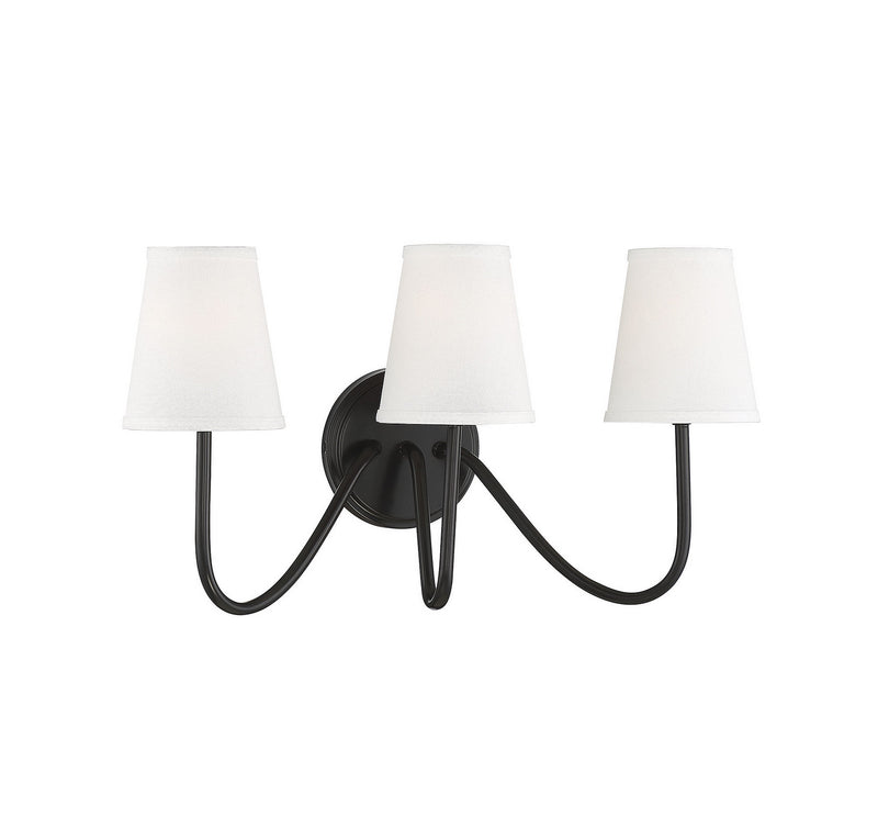 Meridian M90056ORB Three Light Wall Sconce, Oil Rubbed Bronze