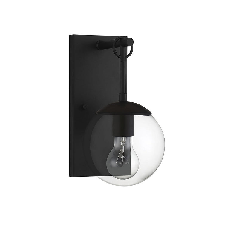 Meridian M50029BK One Light Outdoor Wall Sconce, Matte Black