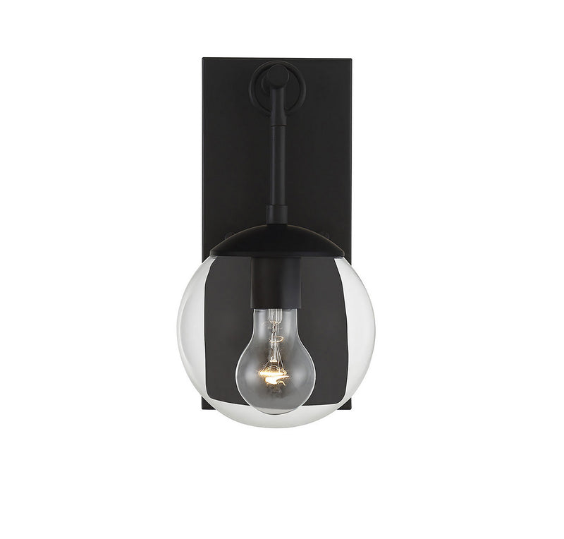 Meridian M50029BK One Light Outdoor Wall Sconce, Matte Black