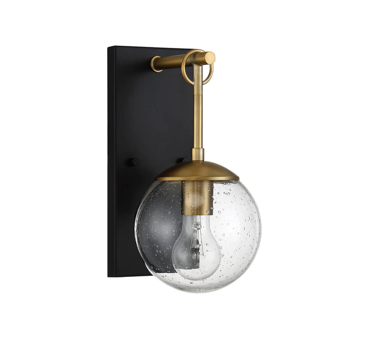 Meridian M50029ORBNB One Light Outdoor Wall Sconce, Oil Rubbed Bronze with Natural Brass