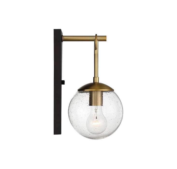 Meridian M50029ORBNB One Light Outdoor Wall Sconce, Oil Rubbed Bronze with Natural Brass
