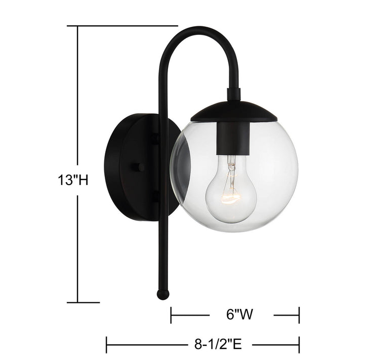 Meridian M50030BK One Light Outdoor Wall Sconce, Matte Black