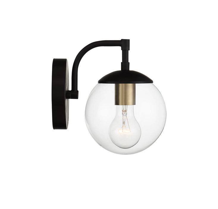 Meridian M50033ORBNB One Light Outdoor Wall Sconce, Oil Rubbed Bronze with Natural Brass