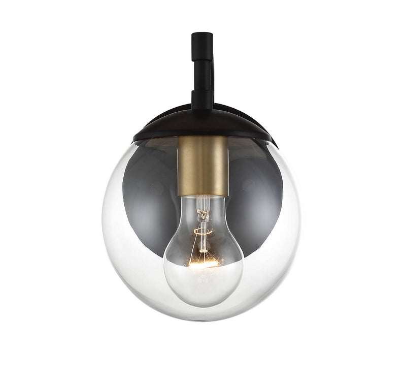 Meridian M50033ORBNB One Light Outdoor Wall Sconce, Oil Rubbed Bronze with Natural Brass