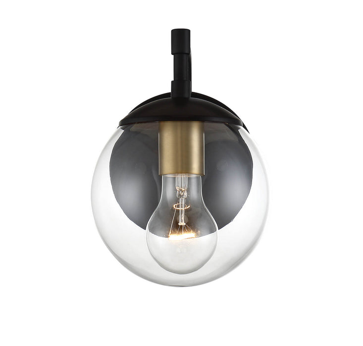 Meridian M50033ORBNB One Light Outdoor Wall Sconce, Oil Rubbed Bronze with Natural Brass