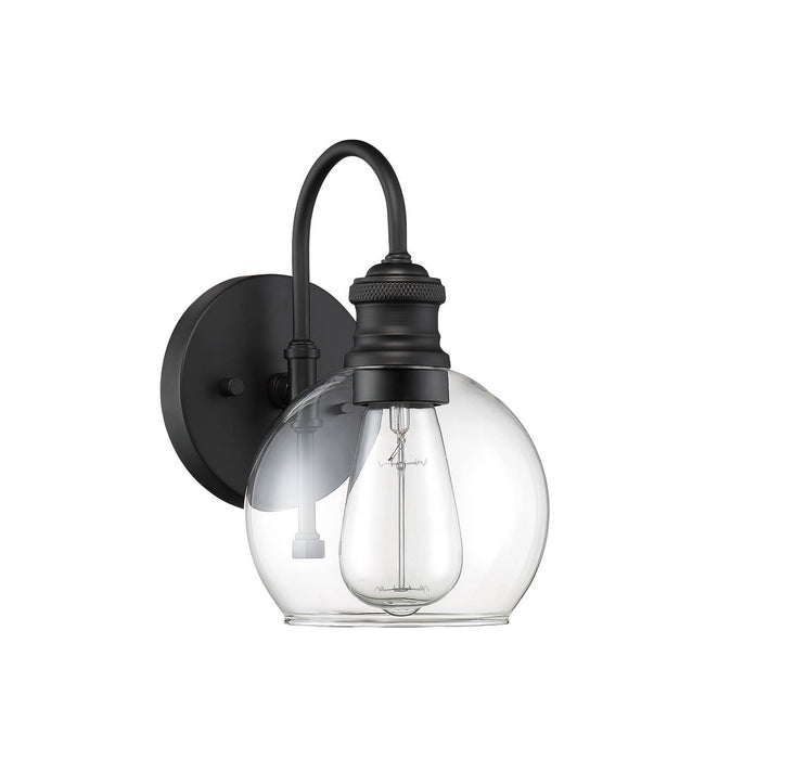 Meridian M50040BK One Light Outdoor Wall Sconce, Matte Black