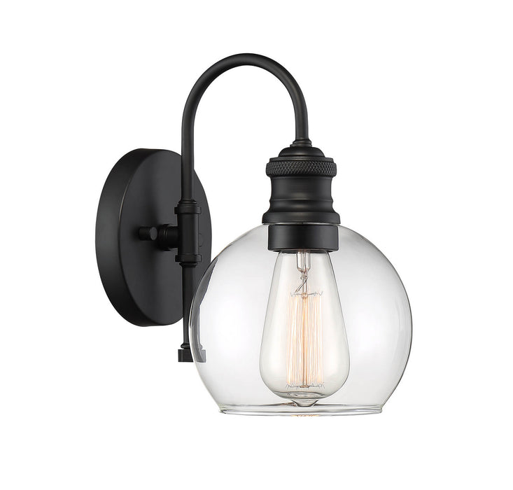 Meridian M50040BK One Light Outdoor Wall Sconce, Matte Black