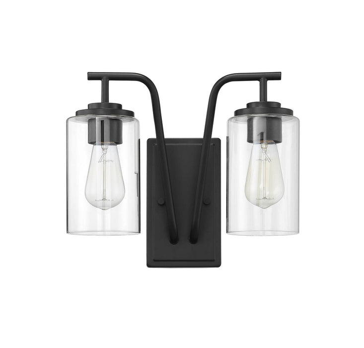 Meridian M50042BK Two Light Outdoor Wall Sconce, Matte Black