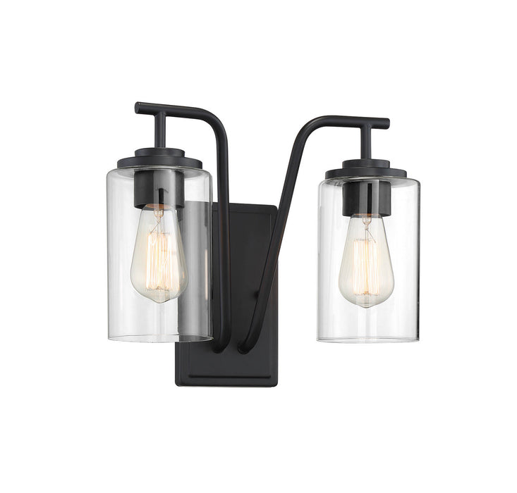 Meridian M50042BK Two Light Outdoor Wall Sconce, Matte Black