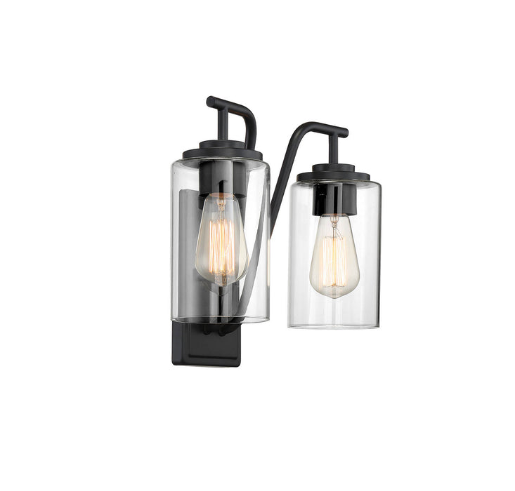 Meridian M50042BK Two Light Outdoor Wall Sconce, Matte Black