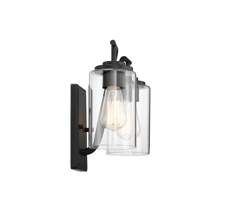 Meridian M50042BK Two Light Outdoor Wall Sconce, Matte Black