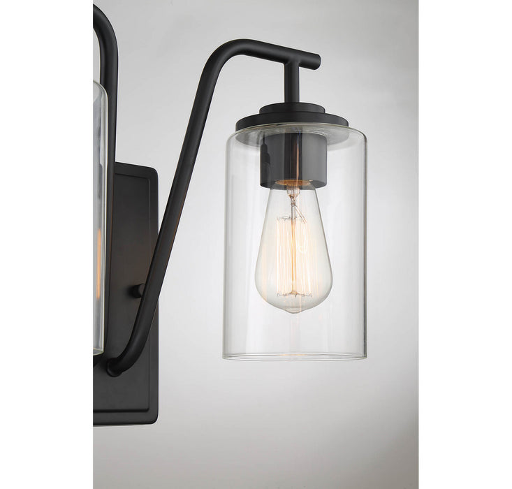 Meridian M50042BK Two Light Outdoor Wall Sconce, Matte Black