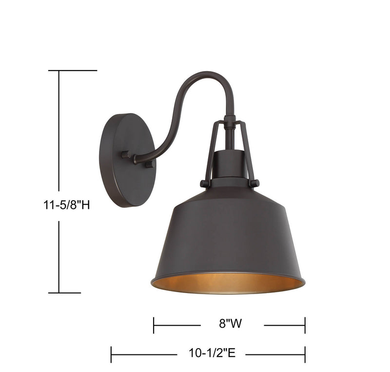 Meridian M50049ORB One Light Outdoor Wall Sconce, Oil Rubbed Bronze