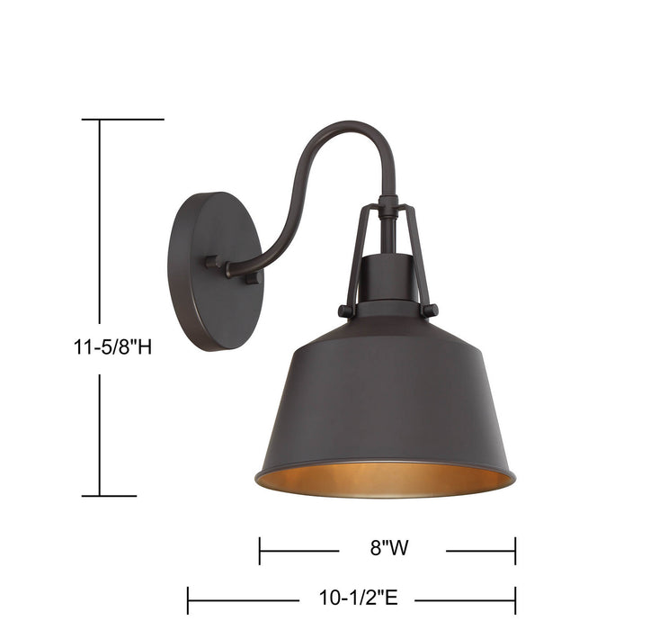 Meridian M50049ORB One Light Outdoor Wall Sconce, Oil Rubbed Bronze