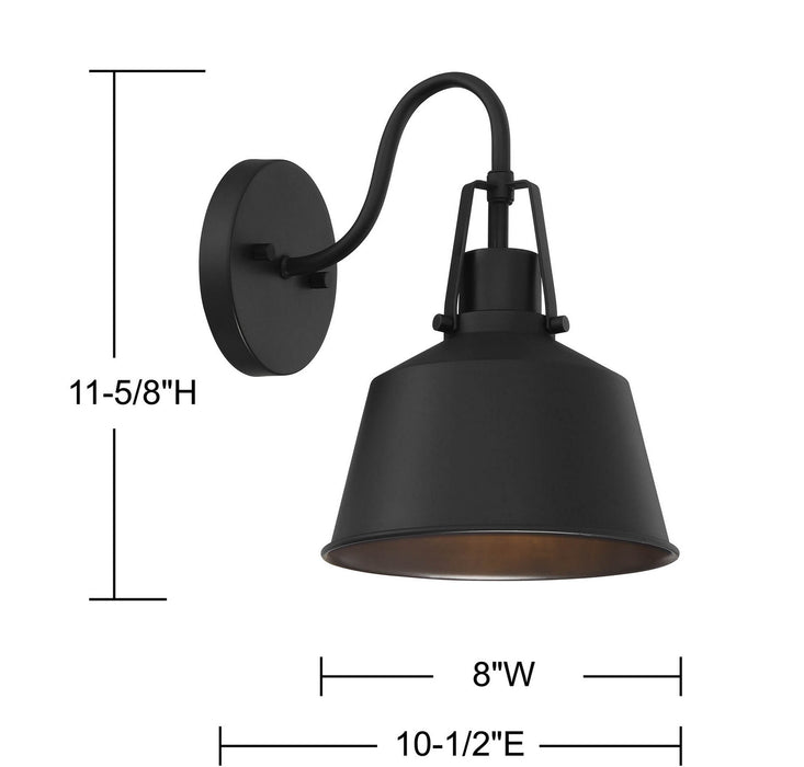 Meridian M50049BK One Light Outdoor Wall Sconce, Matte Black