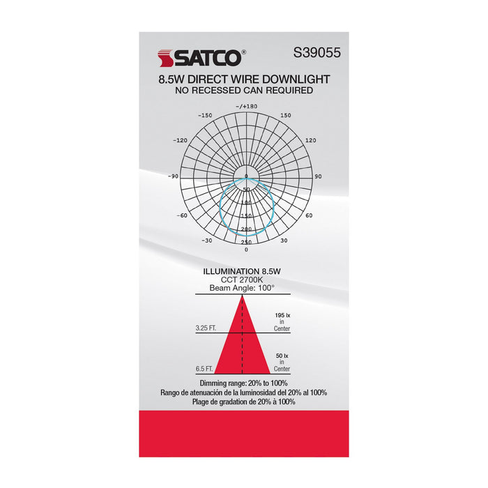 Satco S39055 LED Downlight, White