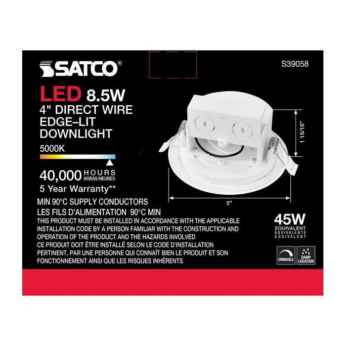 Satco S39058 LED Downlight, White