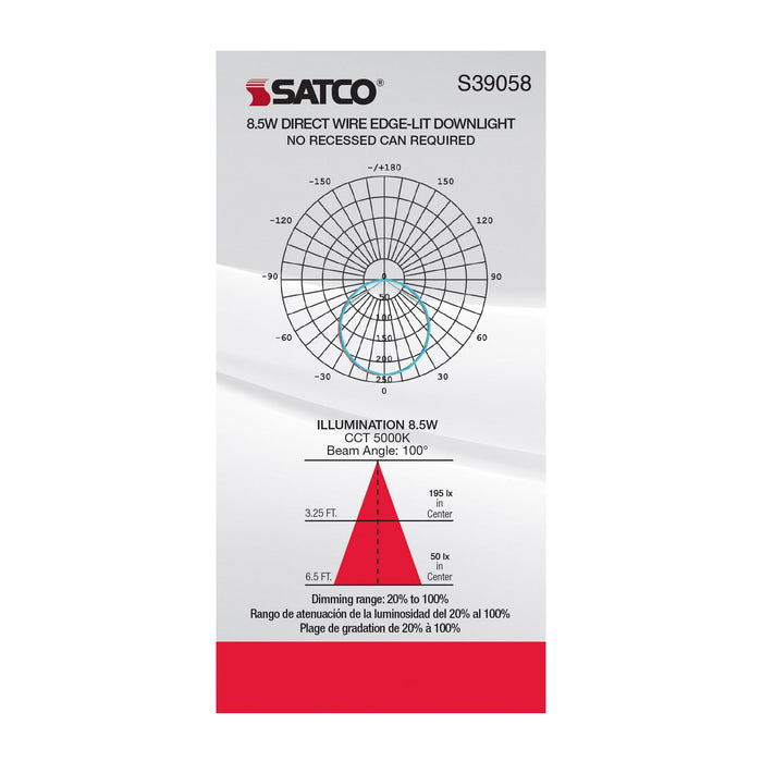 Satco S39058 LED Downlight, White