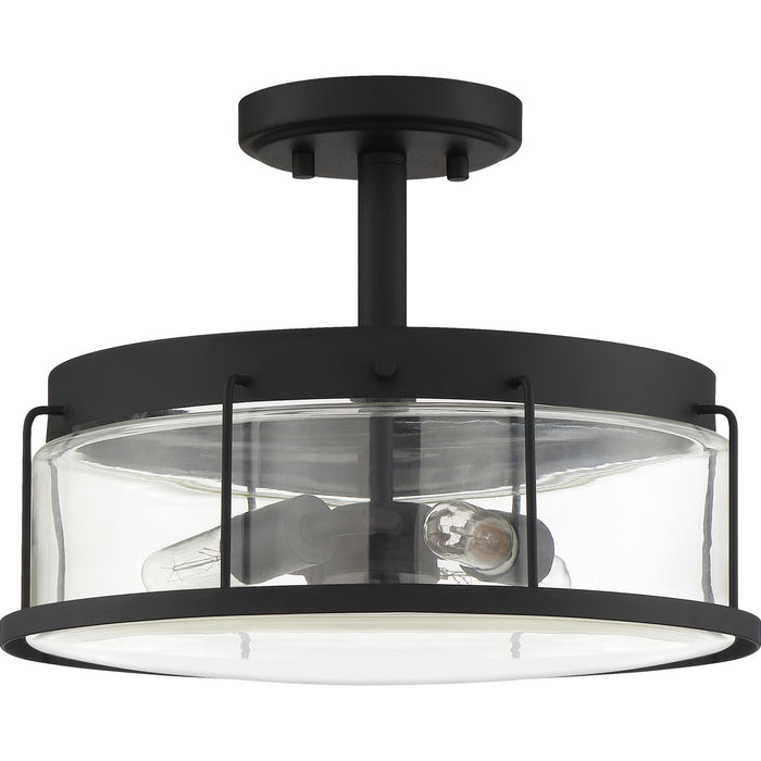 Quoizel LUD1713EK Three Light Semi Flush Mount, Earth Black